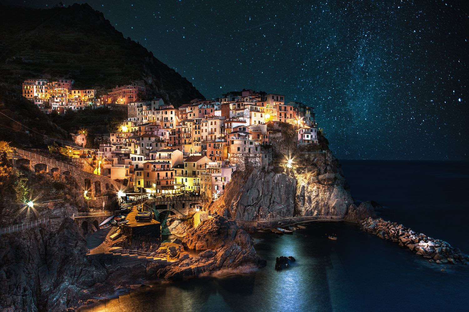 Фотообои ночное побережье Италии